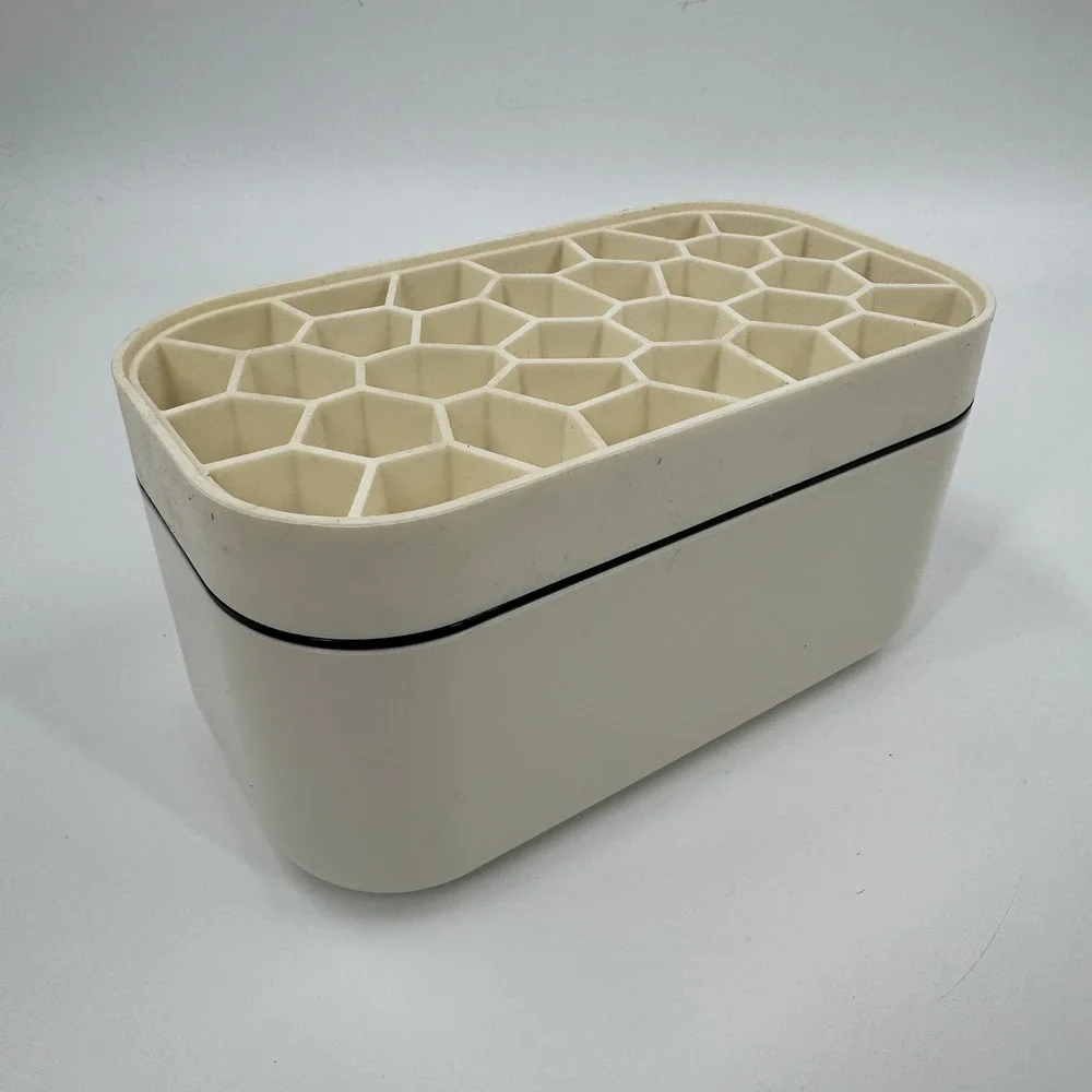 Lekue Ice Bin Cream Black Honeycomb Lid Design Wright Patented Kitchen Storage‎
